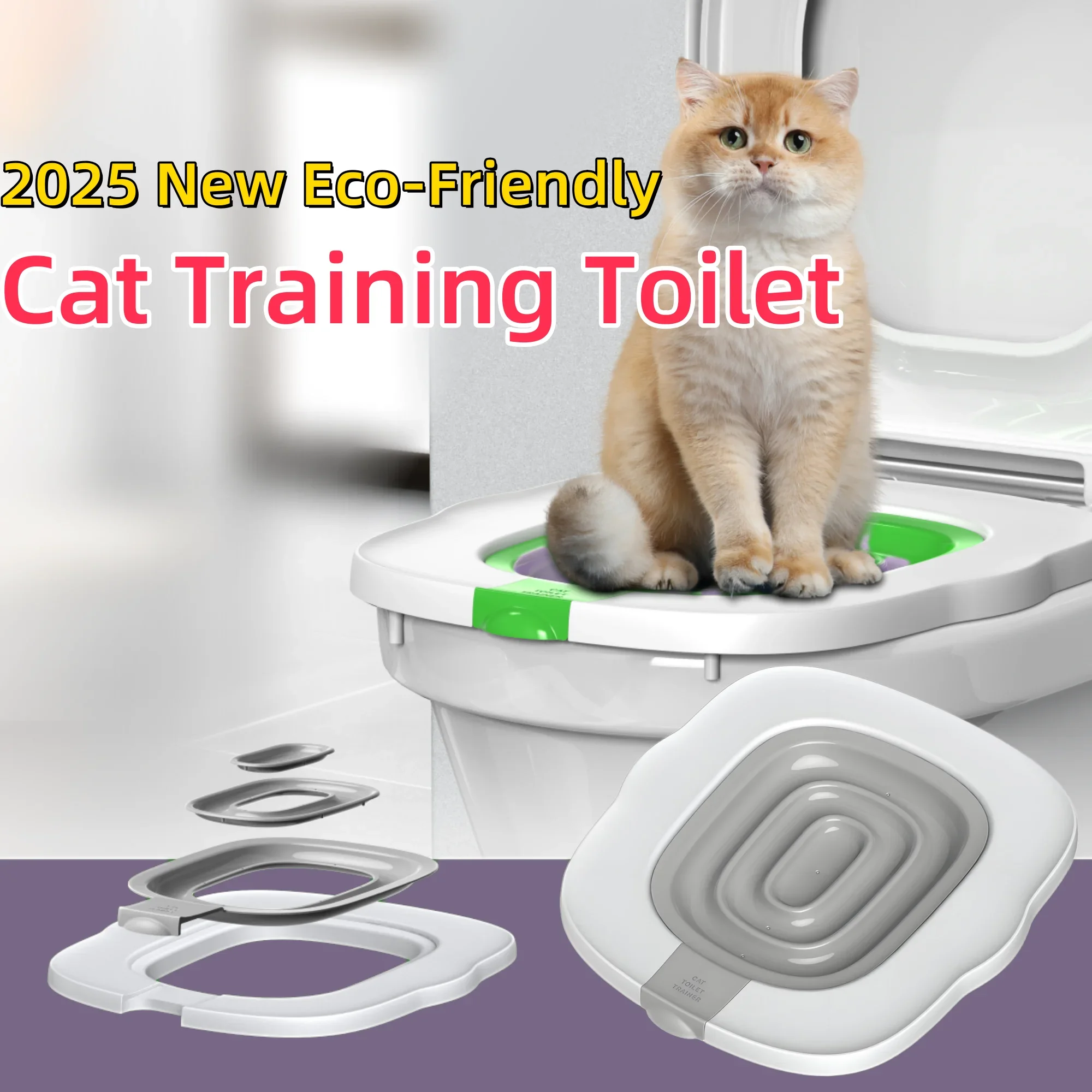 

2025 Cat Toilet Training Kit Reusable Puppy Cat Litter Mat Cat Toilet Trainer Toilet Pet Cleaning Cat Training Tool Cat toy Cats