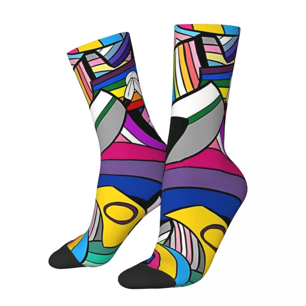 

Vintage Gender And Sexuality Men's Socks Pride Flag Unisex Harajuku Seamless Printed Happy Crew Sock Gift