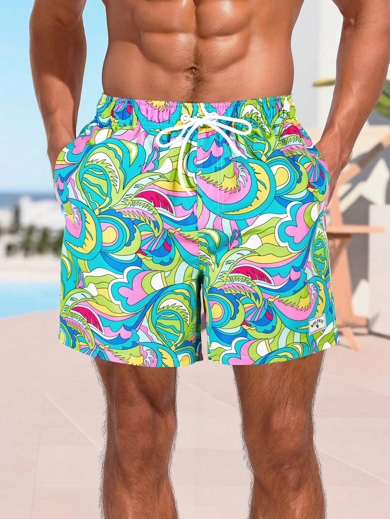 Men's Hawaiian 3D Abstract Pattern Beach Shorts Quick Dry Outdoor Leisure Sports Shorts Fashion Men's Shorts