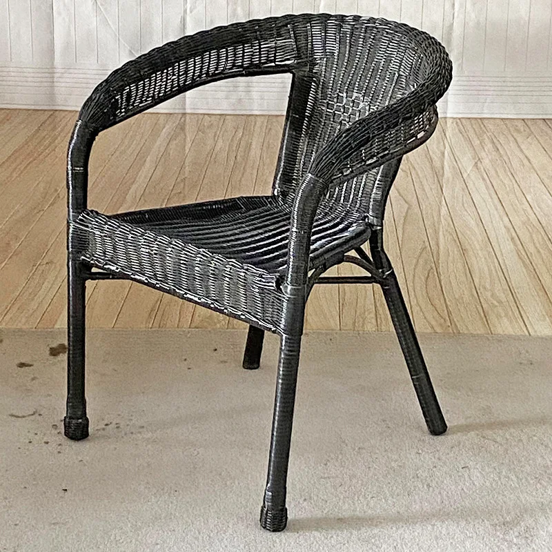Rotan stoel rotan driedelige set ouderen rugleuning kruk ouderen stoel fauteuil
