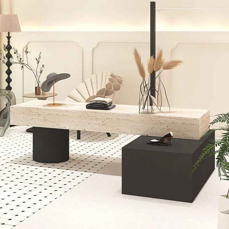 Clothing store Nakajima table travertine display table, women's clothing store shoe and bag accessories