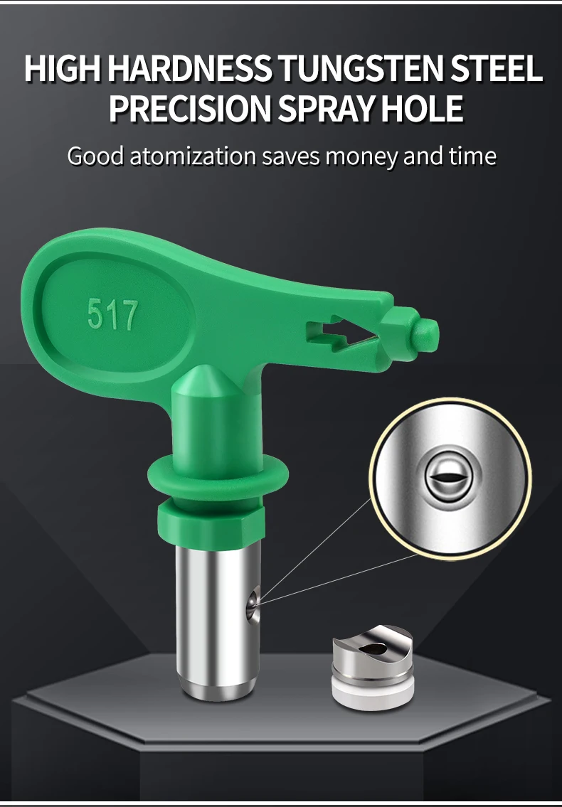 Green 1Set Airless Spray Gun Tip + Airless Spray Filter Airbrush Paint Spray Tip Nozzle 517 Paint Sprayer Power Tool