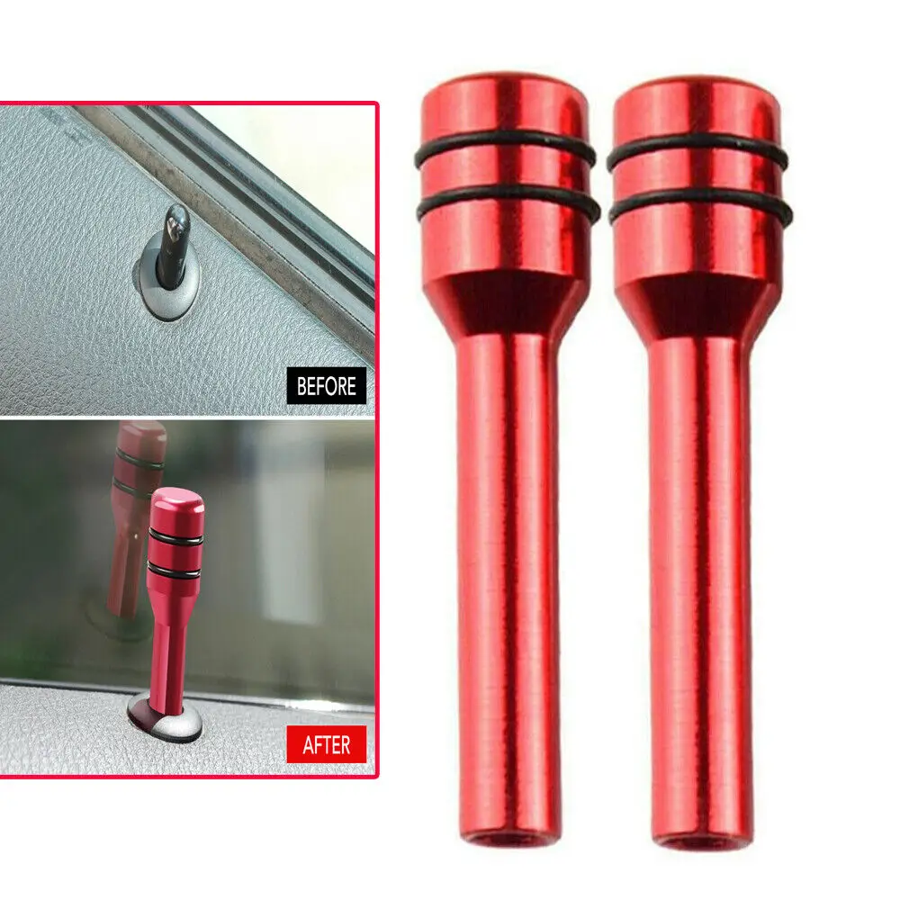 

2x Red Car Truck Interior Door Locking Lock Knob Pull Pins Universal Accessories