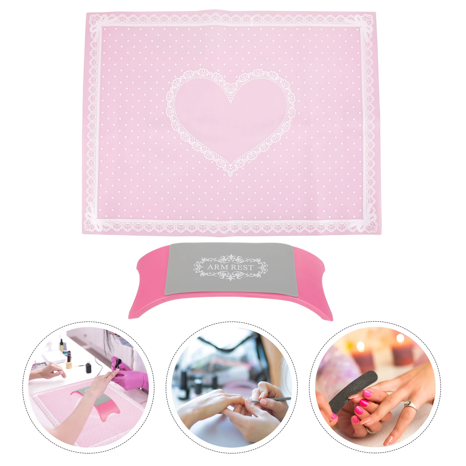 2PCS H Kussen Nail Art Polssteun Siliconen Manicure Mat Plastic Comfortabel Praktisch Professioneel Accessoire Salon Schoonheid