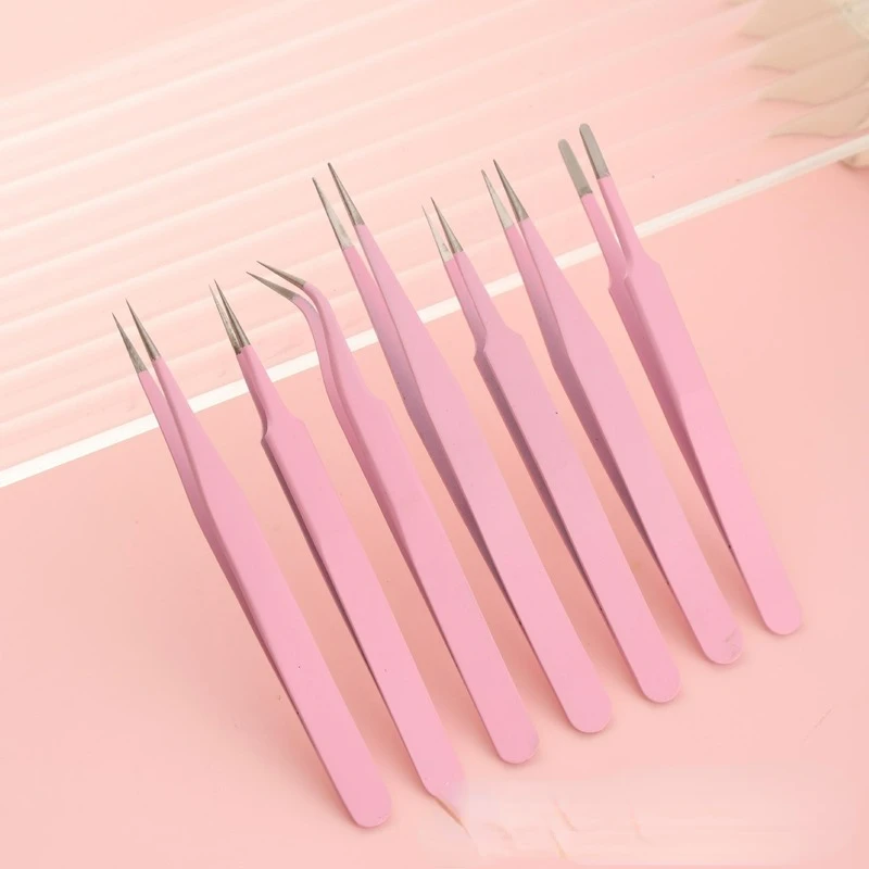 Anti-static Precision Tweezers Stainless Steel Thickened ESD Tweezers Nail Grafting Eyelashes Non-slip Tweezers