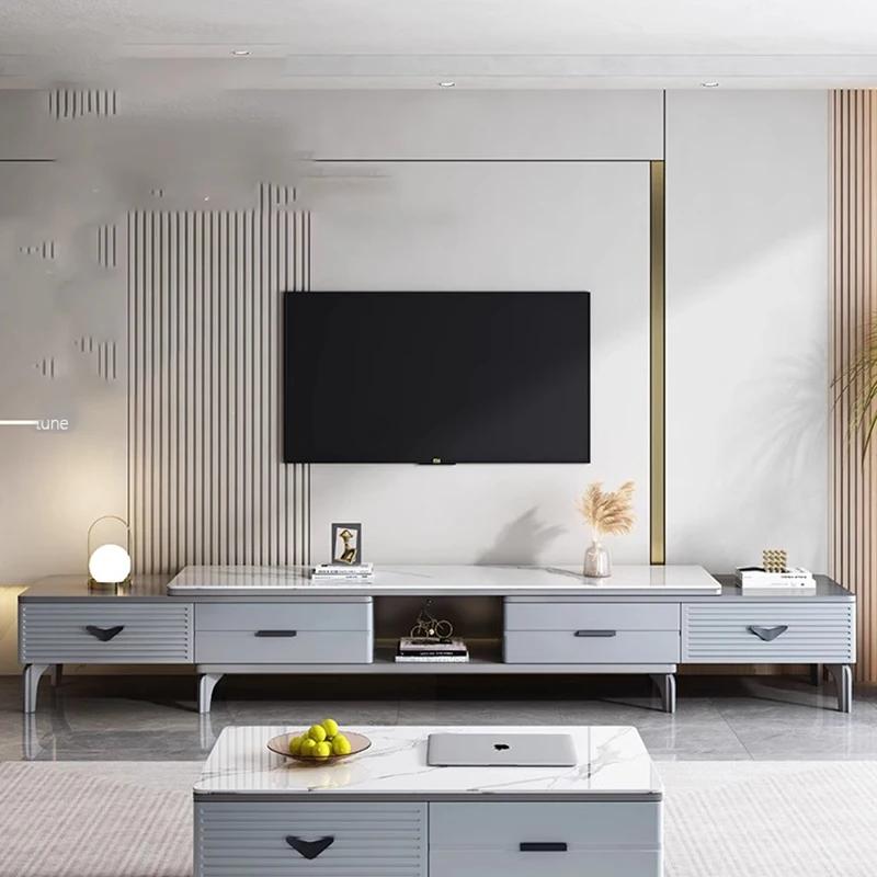 

Luxurious TV Stand for Living Room Home Use Modern Minimalist Solid Wood Floor TV Stand with Storage and Organization Function