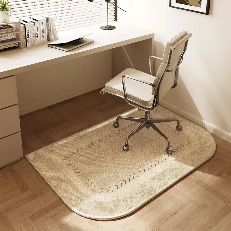 Computer Chair Floor Mat Study Room Bedroom Non-slip Carpet Beige Striped Rug Living Room Swivel Chair Carpets Home Decor Rugs