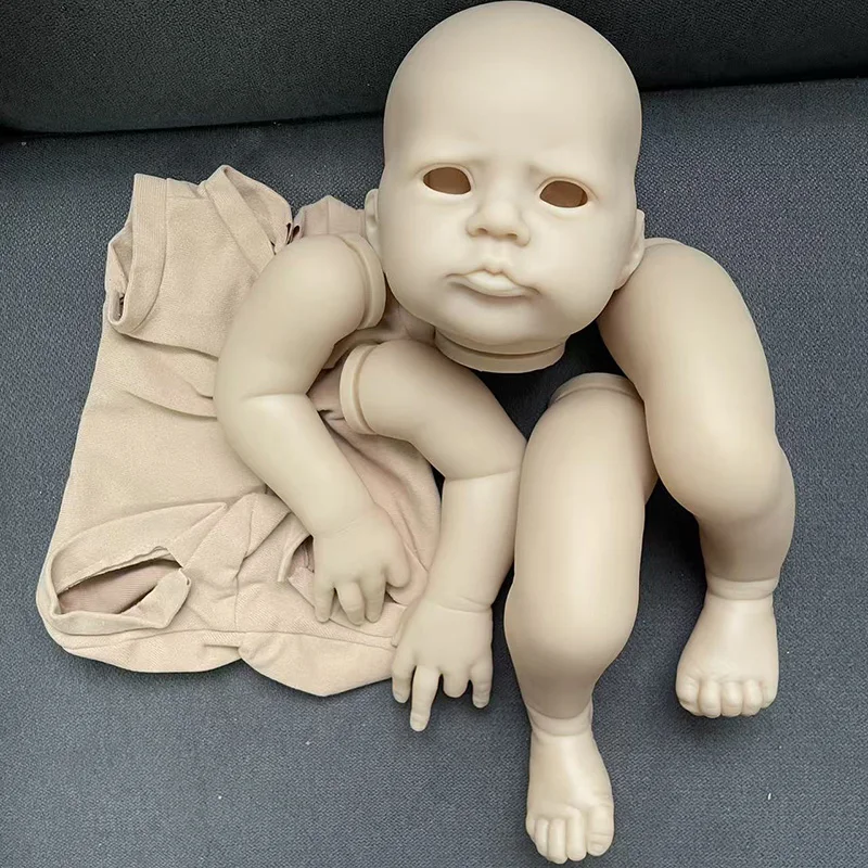 19inch Unfinished Unpainted Reborn Doll Kit Heron Fresh Color Soft Vinyl Doll Parts with Cloth Body and Eyes