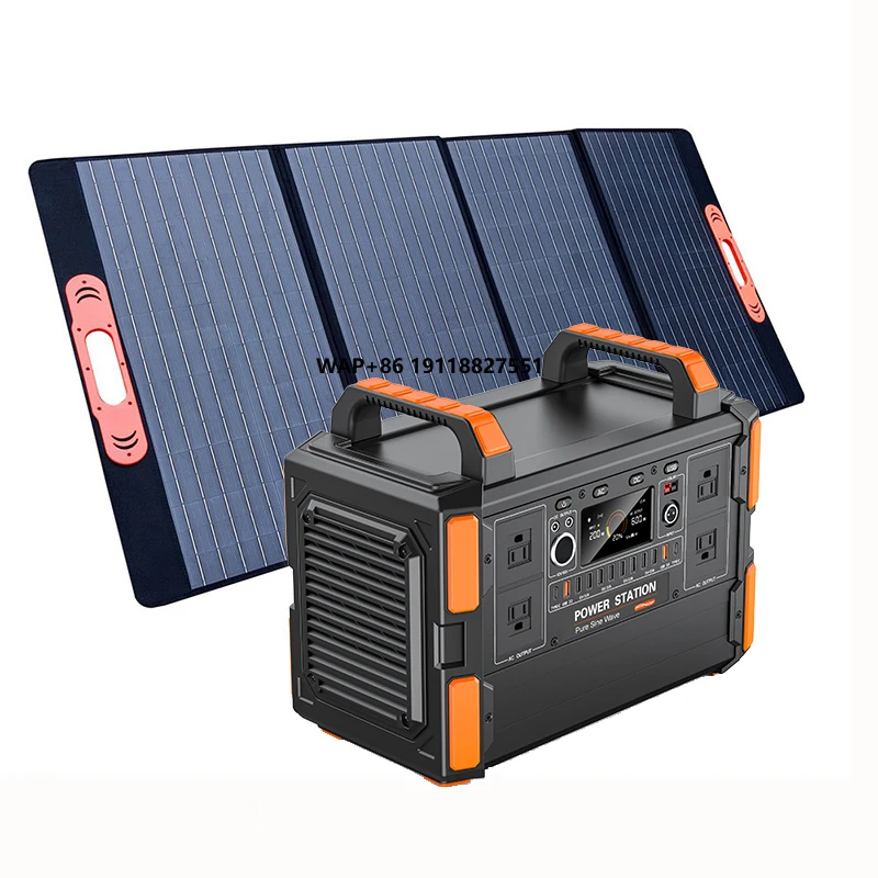 

POPOWER 600W 1000W Battery Powered Portable Power Station Solar Generator for Equipment and Appliances Camping Activity Home Bac