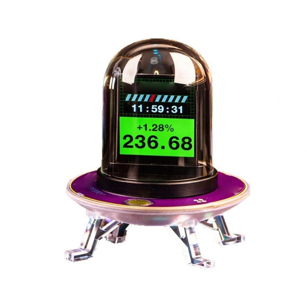 WiFi Retro Digital Alarm Clock IPS Display RGB Color Options Weather Forecasting and Cryptocurrency Price Monitoring Screen