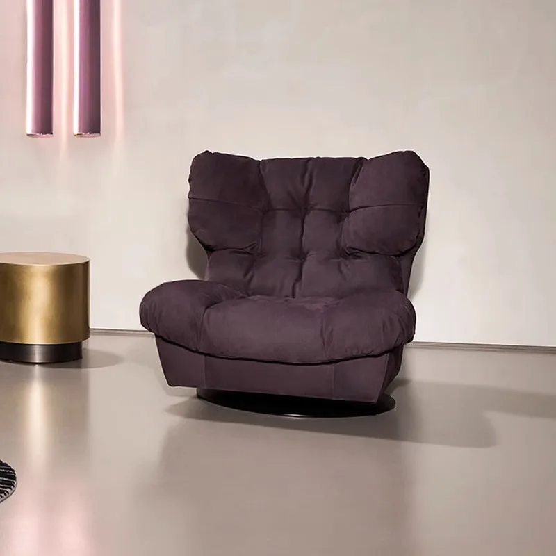 Italian Light  2023 New Single Person Sofa Chair High-end Down Frosted Leather Rotating Sofa Velvet Tufted Sectional Sofa
