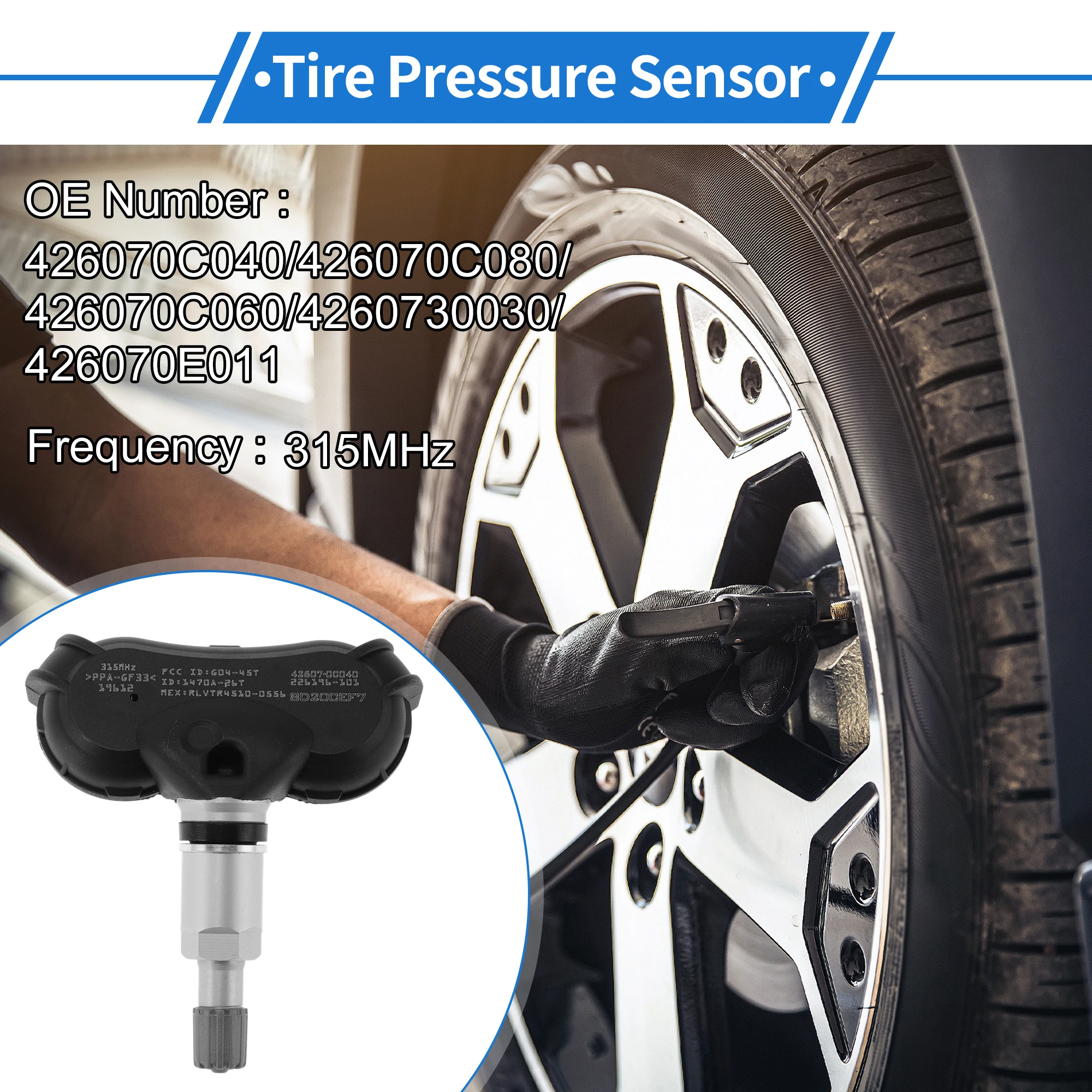 UXCELL Tire Pressure Sensor TPMS Sensor 315MHz No.426070C040/426070C080 for Toyota Sequoia 2008-2011