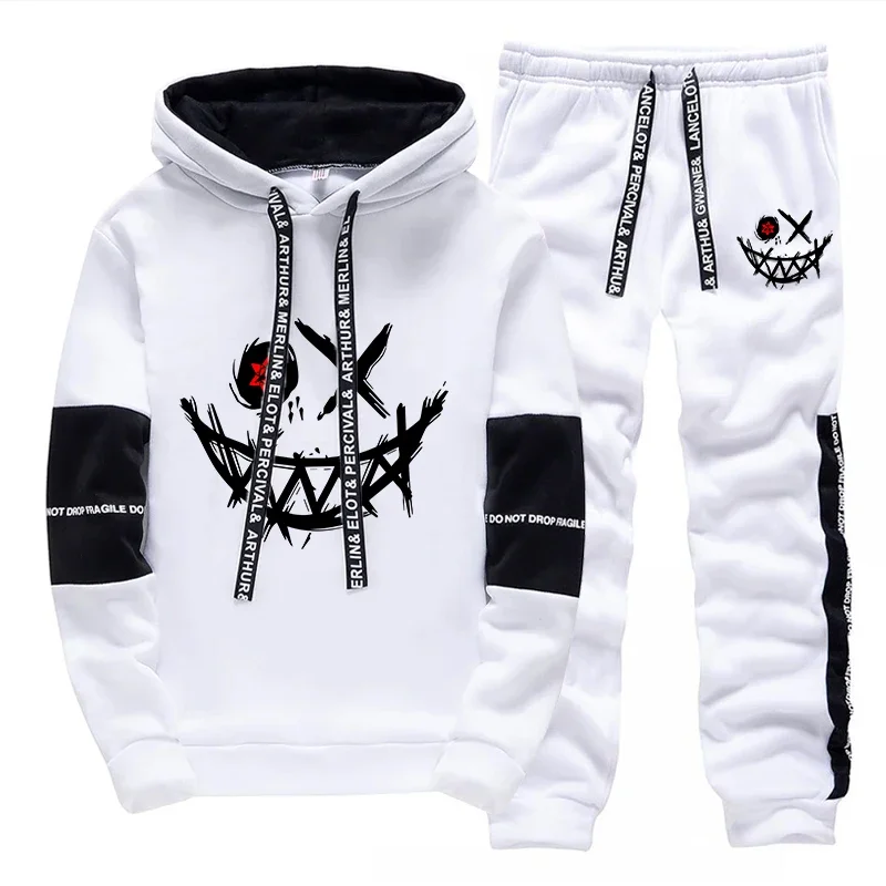 Men's Set/Hoodie/Pants 2026 Autumn Daily Casual Fashion Hooded Sweatshirt and Jogger Pants Urban Trendy Hoodie Sportswear Outfit view 3