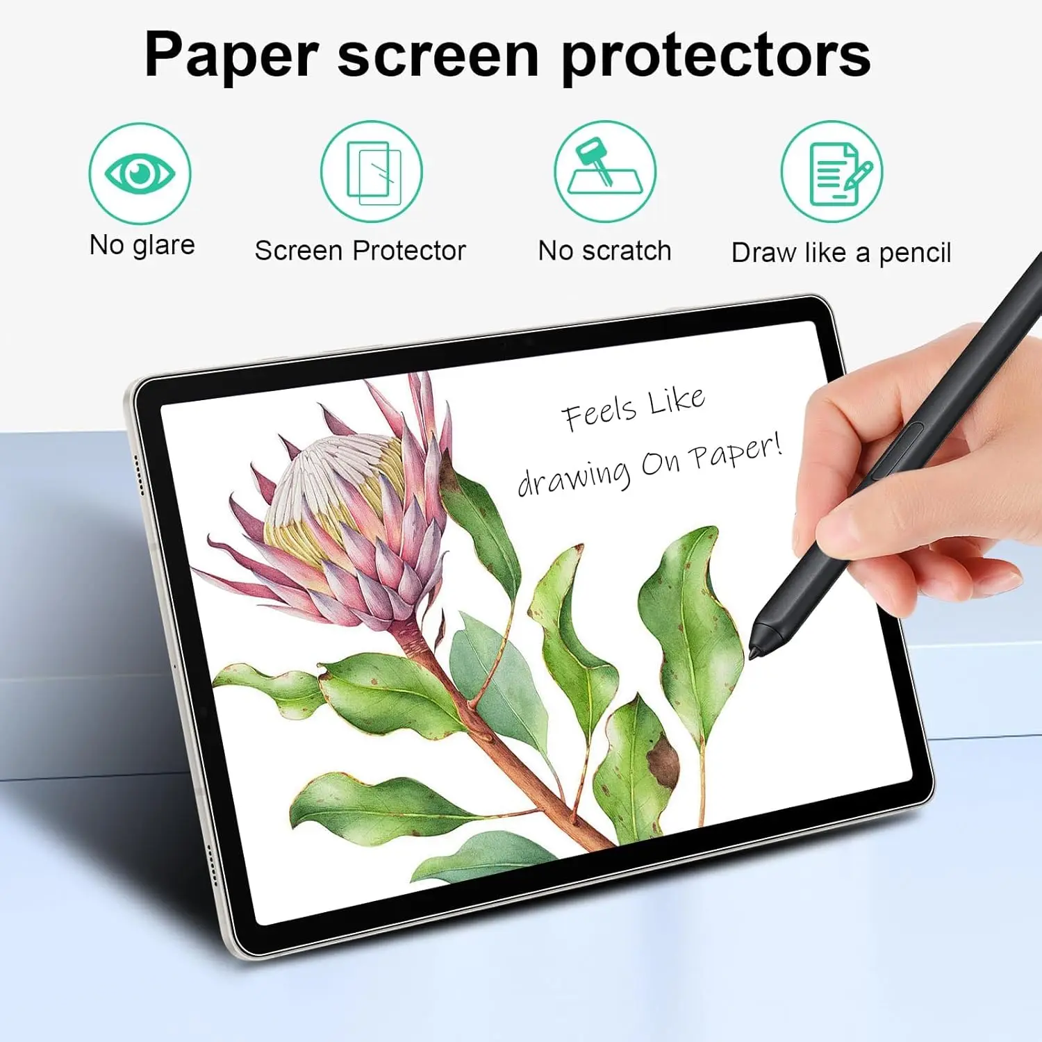Paper Feel Screen Protector Film 2Pcs For Samsung Galaxy tab S11 S10 S9 S8 Ultra S7 FE S9 S10 FE Plus S6 S10 Lite Painting Write view 3