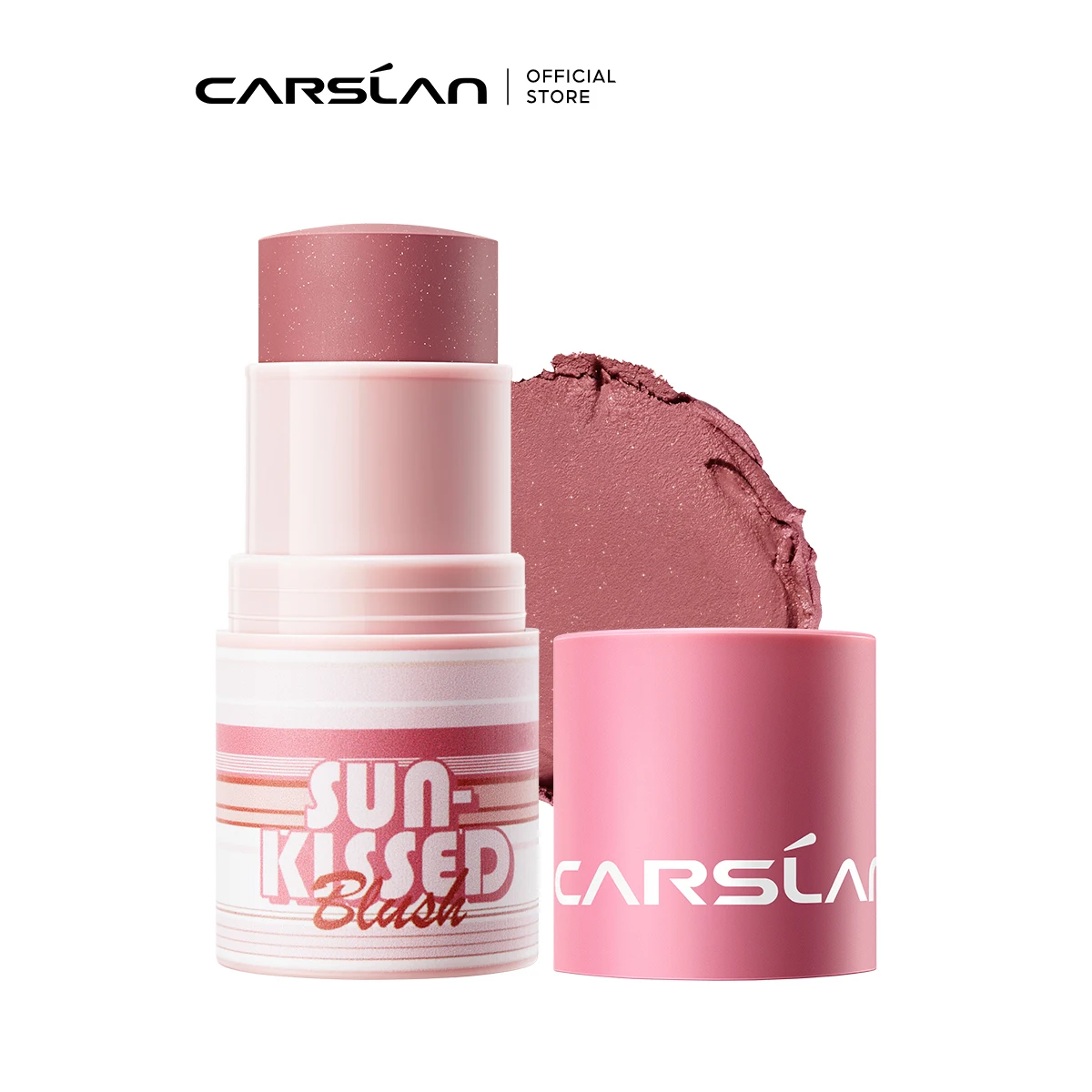 CARSLAN Sun-kissed Blush Stick Vegan Natural Plant Formula Blush Makeup Blendable Lightweight Non-greasy Creamy For Lips Cheeks