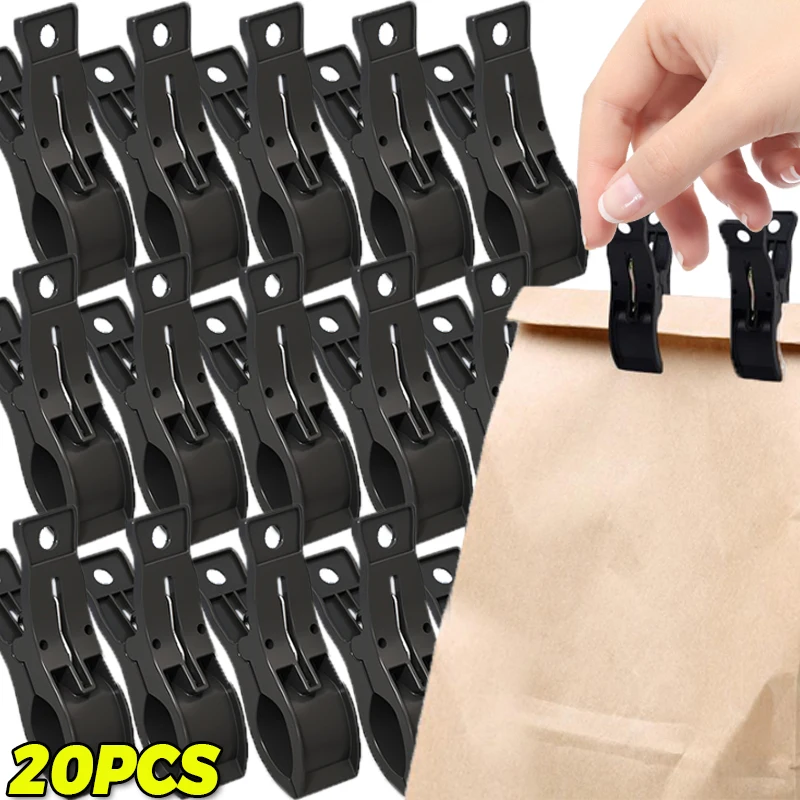 

5/20PCS Black Strong Clothespins Portable Anti-slip Drying Clip for Clothes Sock DIY Photo Poster Hanging Clip Windproof Clamp
