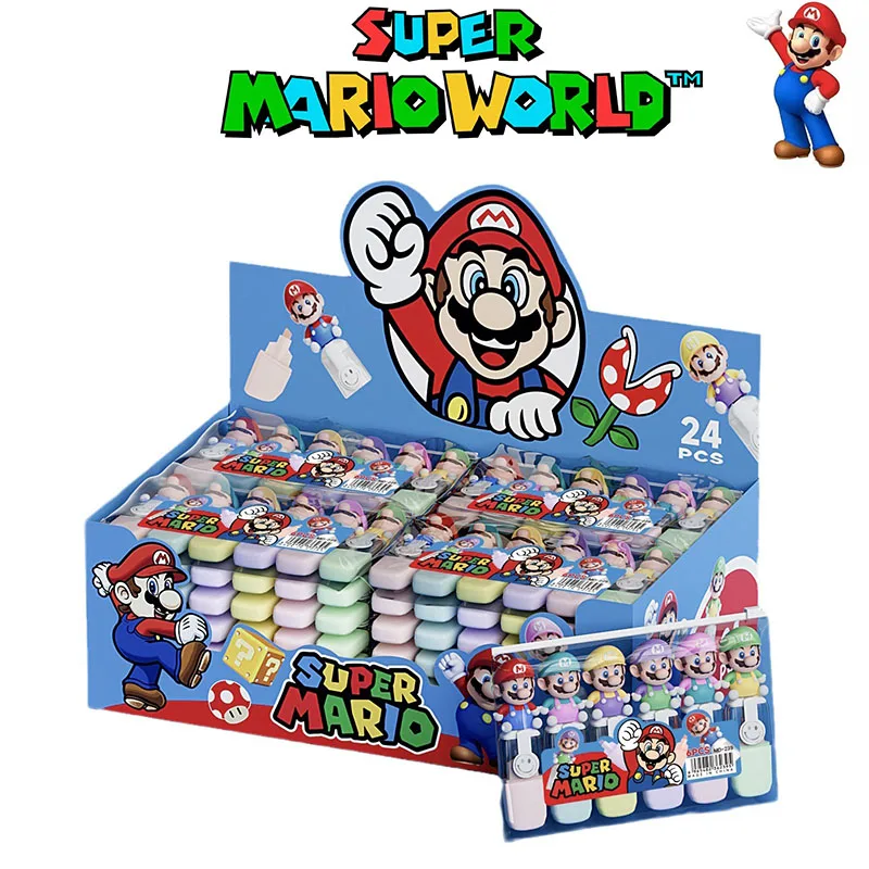 

Super Mario Highlighter Mini Six Color Suit Mario Bros Cartoon Anime Figure Color Marker Pen Children's Holiday Gifts Wholesales