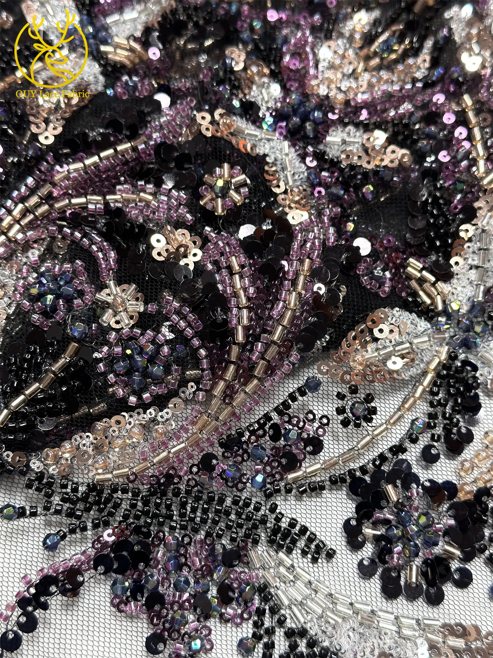 Luxuriöser Afrikanischer Spitzenstoff 2026 Hochwertige Französische Perlen-Pailletten-Spitze 5 Yards Nigeria Tüllspitze für Party- und Hochzeitskleider – Detail 25