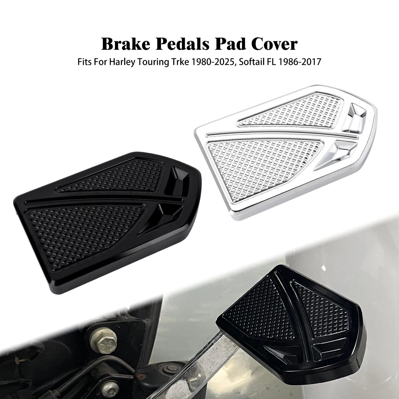 

Motorcycle Footrest Brake Pedals Pad Cover For Harley Dyna FLD 2012-2016 Touring Road Glide 1980-Up Softail Fat Boy 1986-2017
