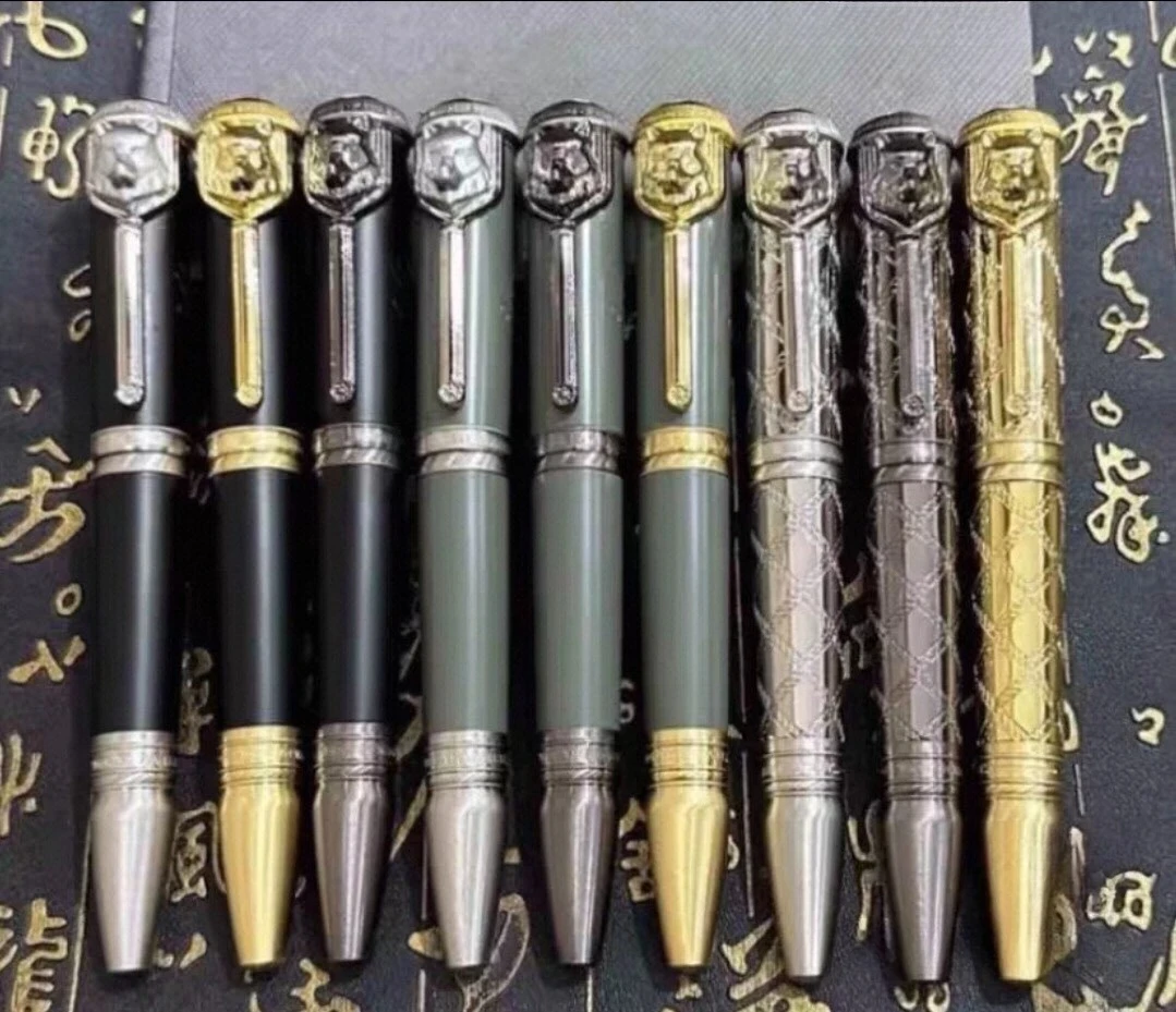 

M Brand Wolf Head Decor Business Rollerball/Fountain Pen, Multi-color Luxury Office Writing Calligraphy Pen（No Pen Box Included）