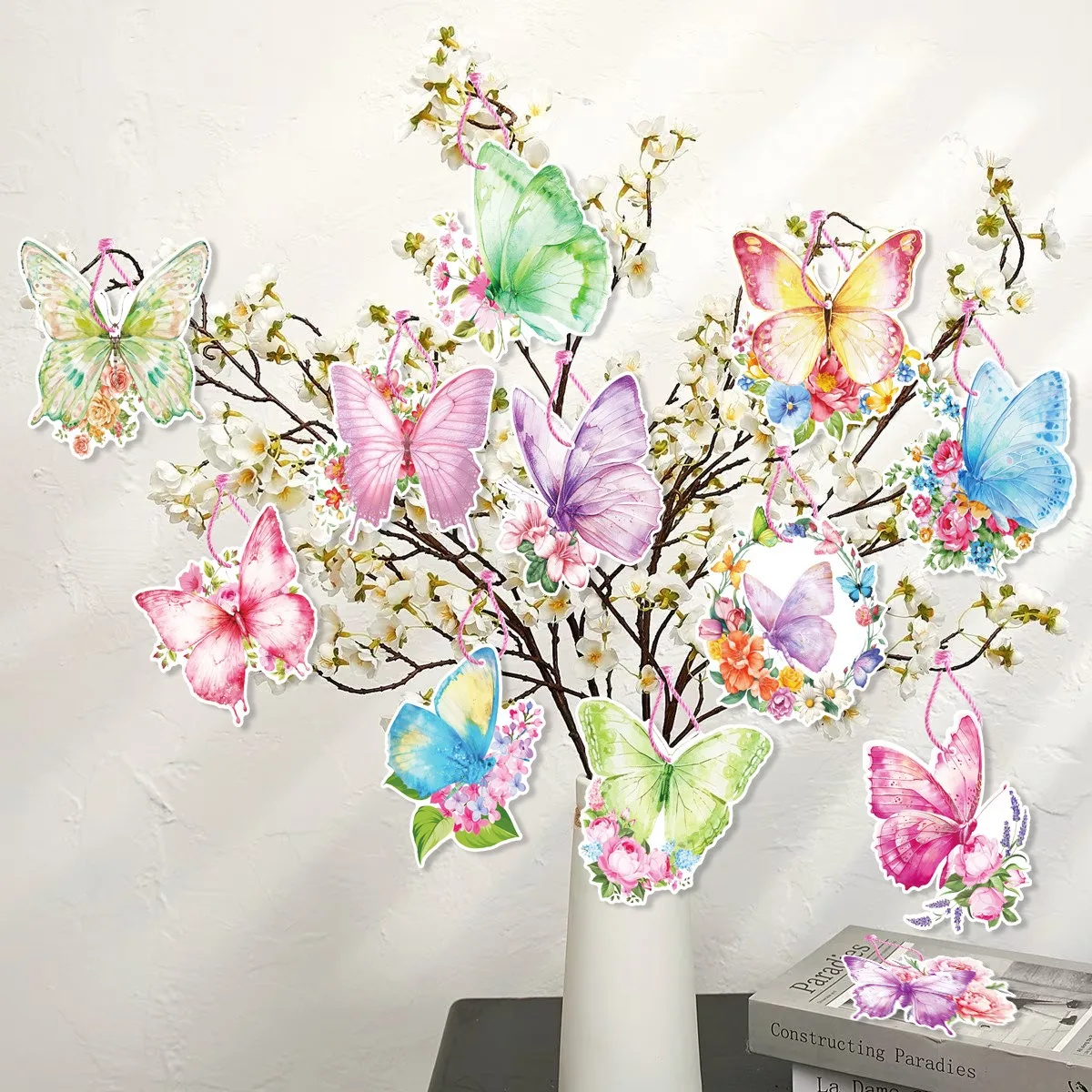 

Butterfly Theme Party Decoration Pendants Colorful Buttefly Flower Hanging Ornaments Happy Girls Butterfly Birthday Party Decor