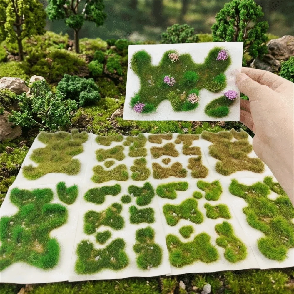 5mm Irregular Grass Miniature Landscape Lawn Model Natural Look Realistic Building Sand Table Turf with Pebbles Hand Torn