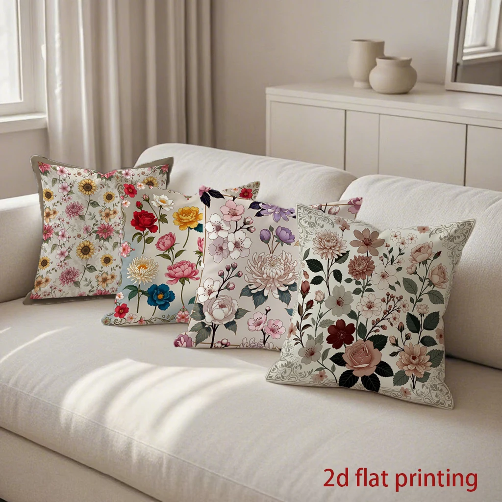 

Чехлы для подушек с цветочным узором для уютного домашнего декора, подходят для дивана, спальни, автомобиля.
