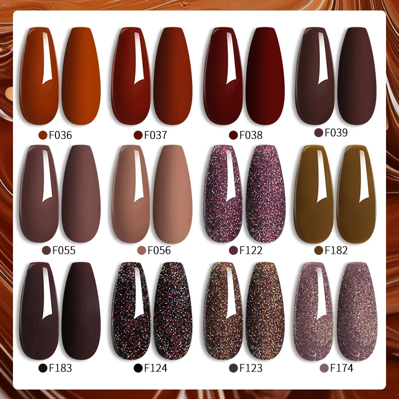 LILYCUTE Koffie Bruin Gel Nagellak Karamel Chocolade Kleur Serie Voor Manicure Semi Permanente Losweken Nail Art Gel Vernis