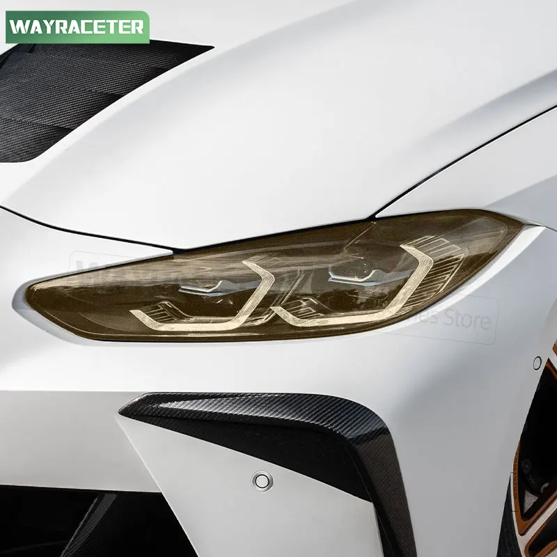 2 قطعة سيارة العلوي تينت المدخن الأسود طبقة رقيقة واقية الجبهة شفافة ملصق من البولي يوريثان لسيارات BMW M3 G80 G81 M4 G82 G83 2021 2023 2024 #5