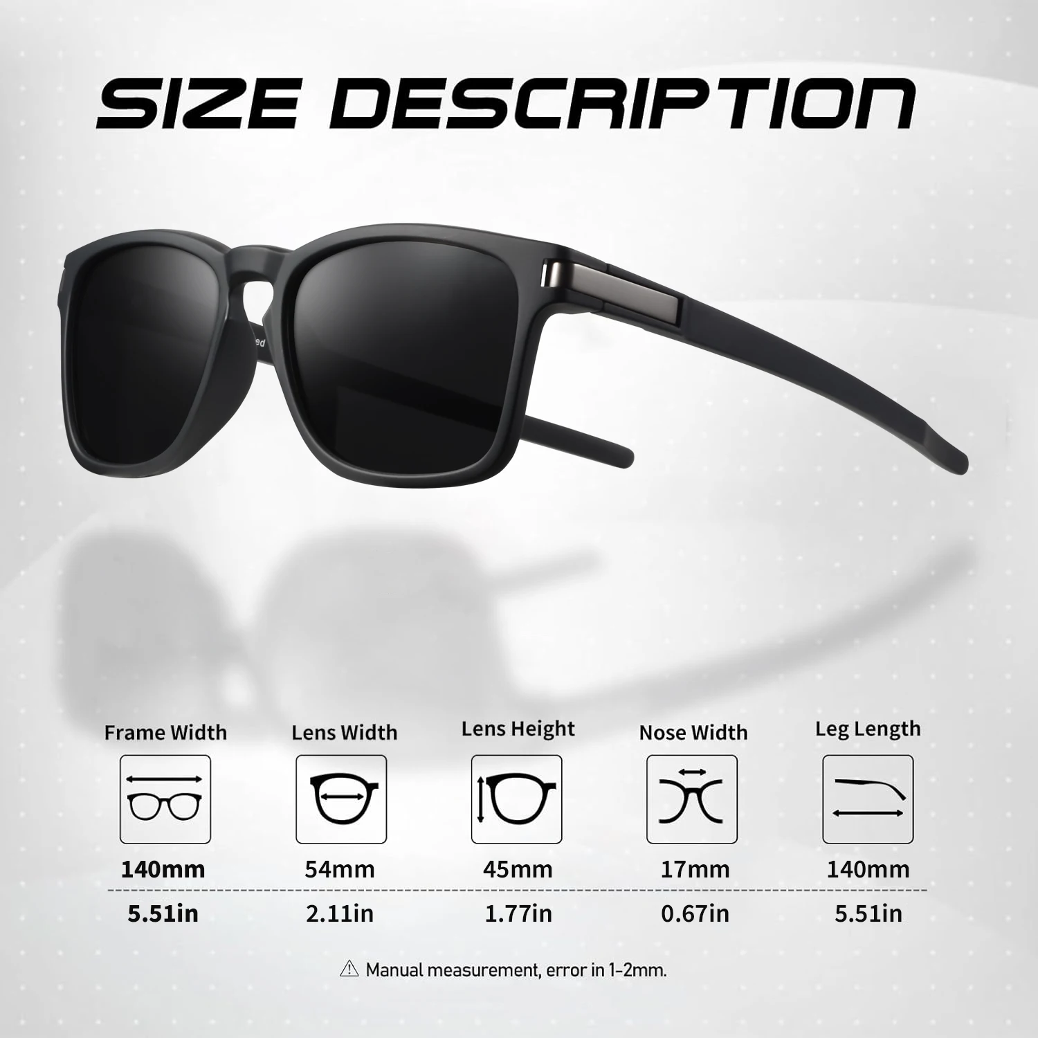 CRIXALIS 1/2 Pack polarisierte Sonnenbrillen für Männer und Frauen, blendfrei, Fahren, Angeln, Laufen, trendige und modische Brillen, UV400 – Detail 3