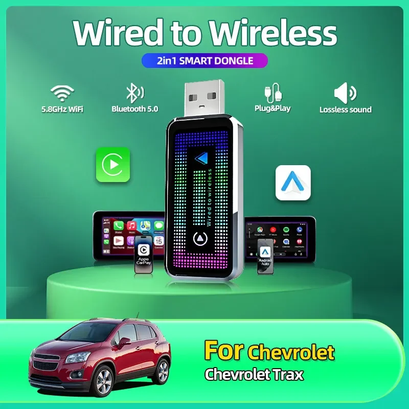

Wireless Carplay Android Auto Adapter USB Car Dongle Plug&Play CarPlay BT WiFi for Wired CarPlay/Andriod For Chevrolet Trax