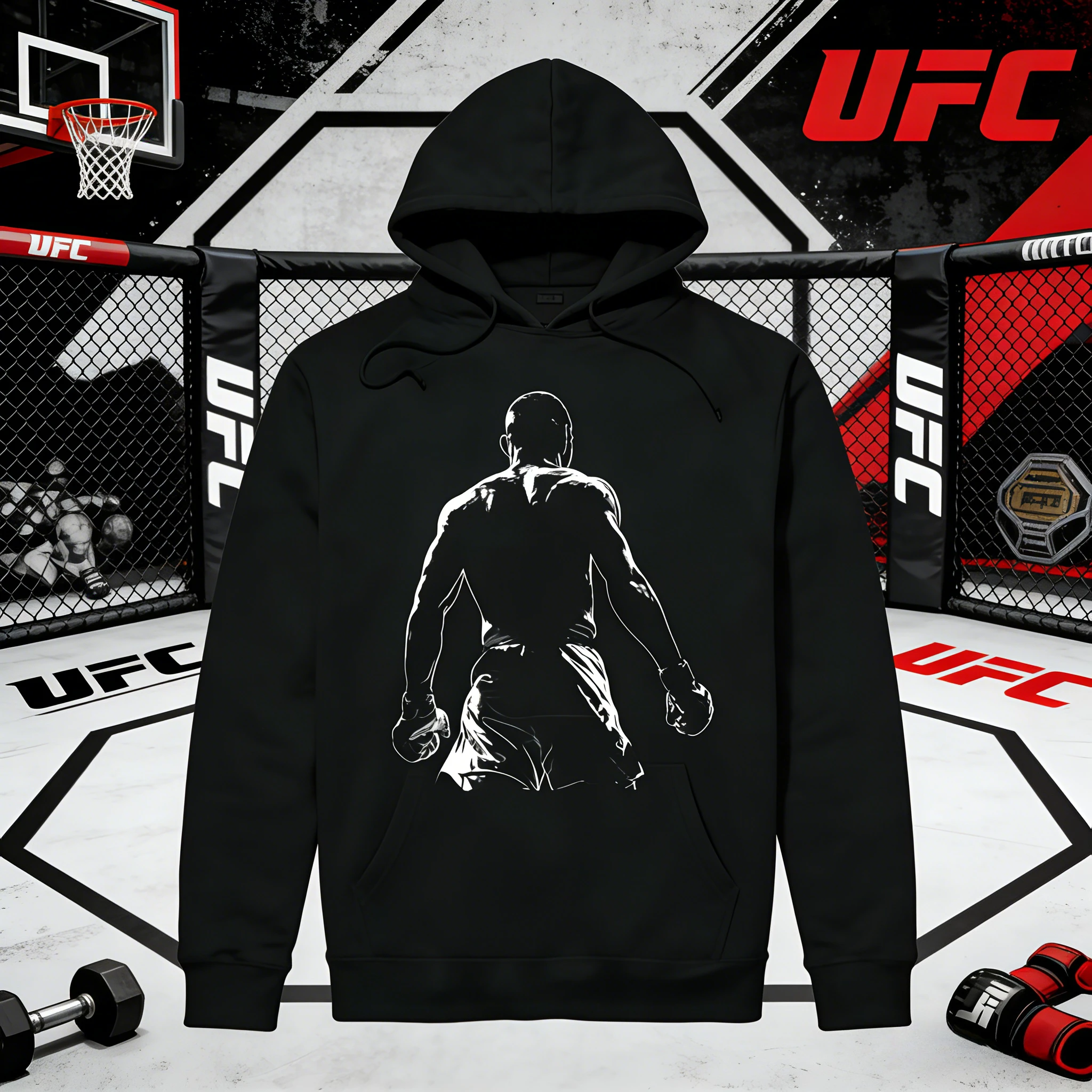 

Коллекция UFC Alex Pereira 2026, осенне-зимняя — дышащая спортивная одежда из чистого хлопка с капюшоном, подходящая для мужчин и женщин