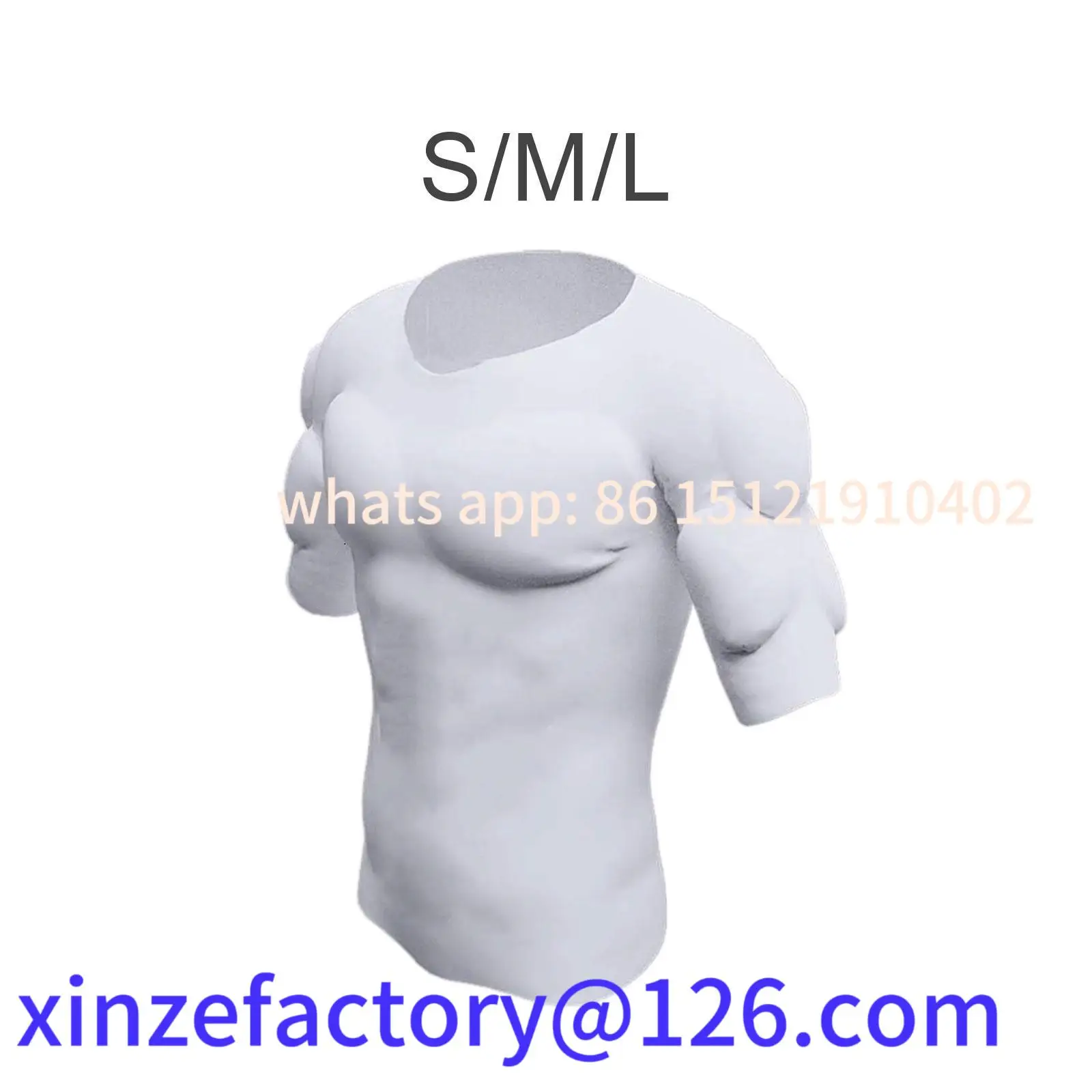 

Be suitable for Fake Muscle T Shirt Men Short Sleeves Bodybuilder Simulation Underwear Padded Muscle Shirt