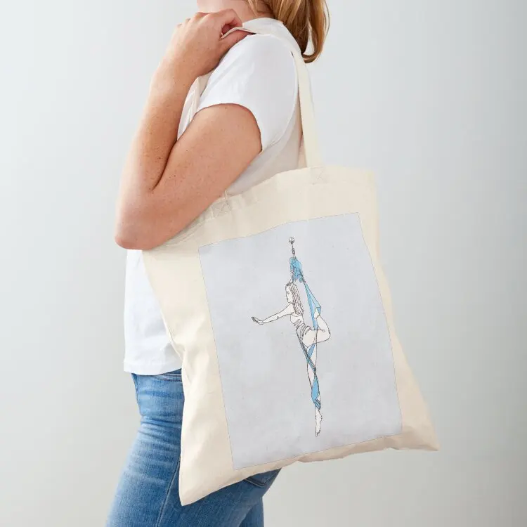 

Aerial Yoga - Light Blue Tote Bag large tote shopper bags the woman