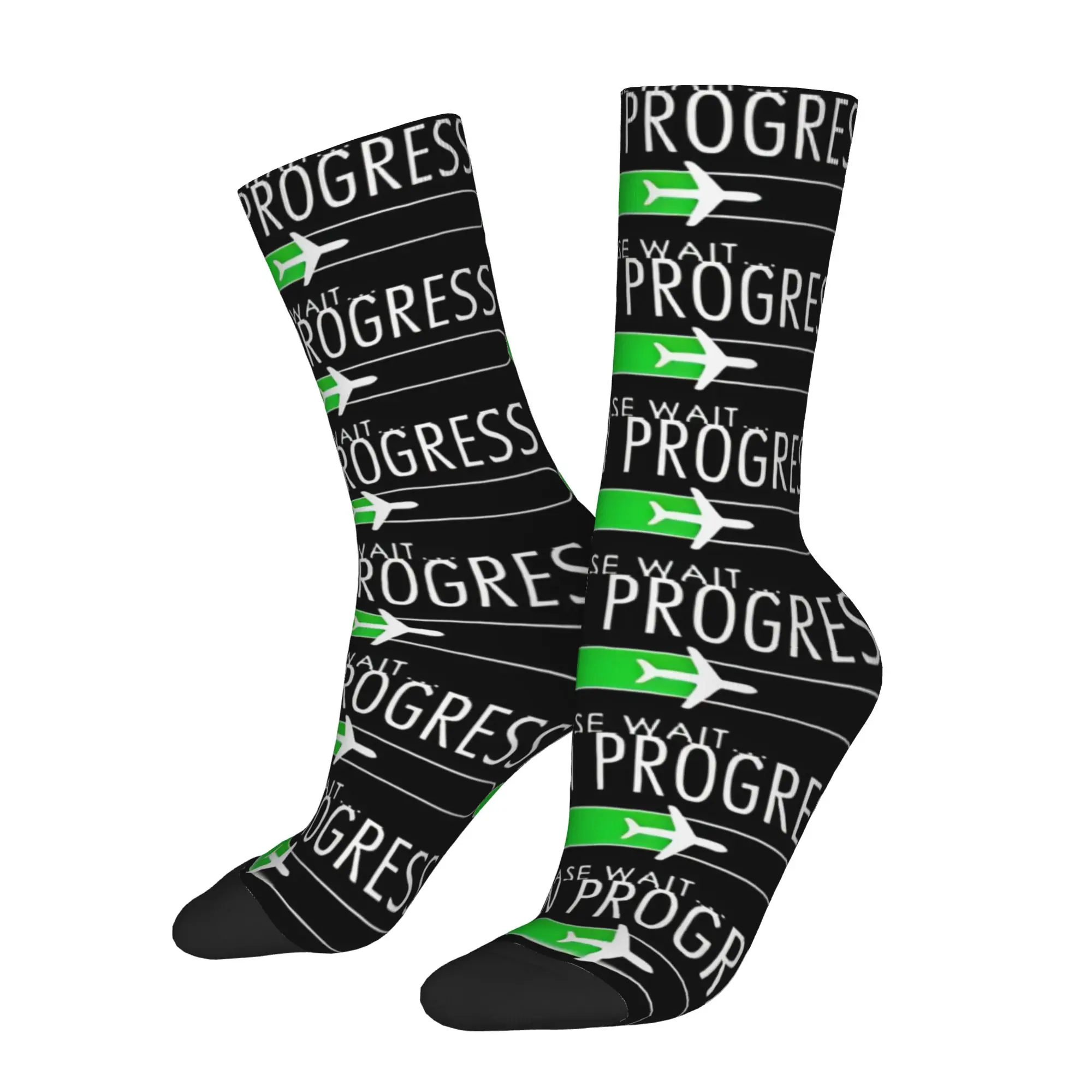 

1 Pair Funny Sock Airplane Pilot Heartbeat Training Flight School Rock Seamless Pattern Printed Men Socks Casual Men's Socks