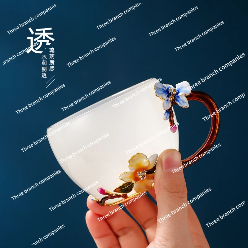 

Special women's jade porcelain tea set creative tea cup men's home light luxury