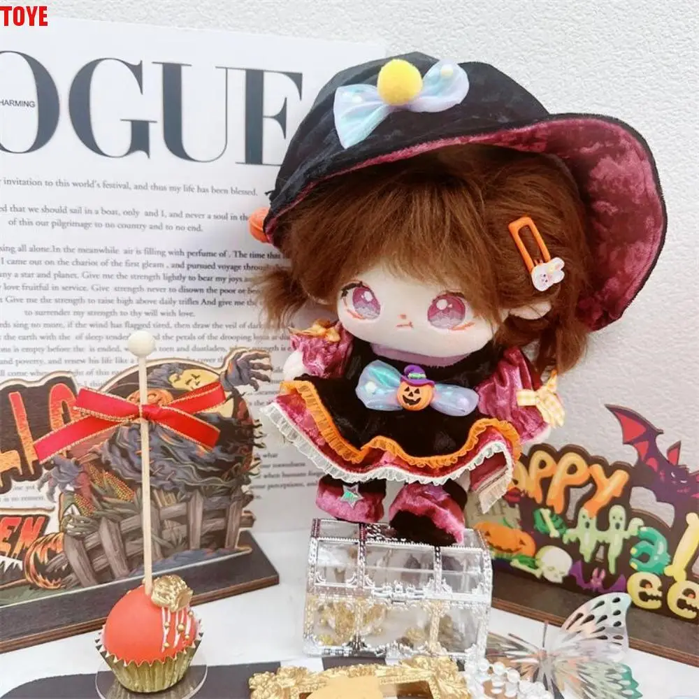 

Pumpkin Cotton Doll Witch Clothes Set Bow Kawaii Cotton Doll Halloween Suit Dress Up Fashion Plush Dolls Clothes