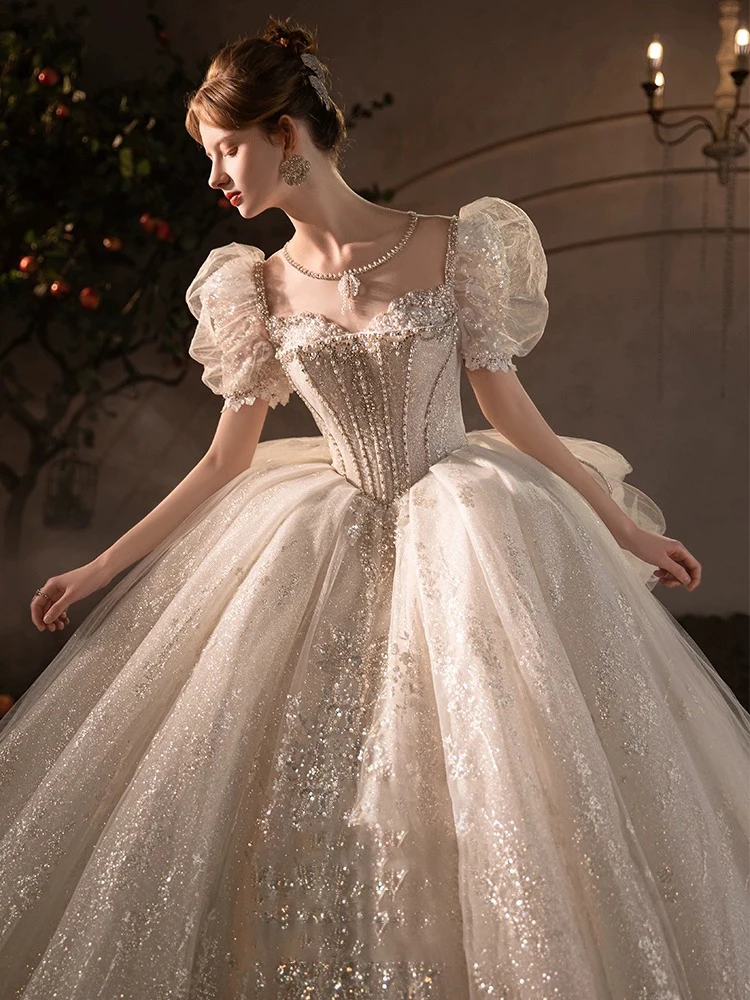 

Heavy Embroidery Wedding Dr 2025 New Sle Super Workmanip Bustier Long Train and Entrance Sensation High Qu...