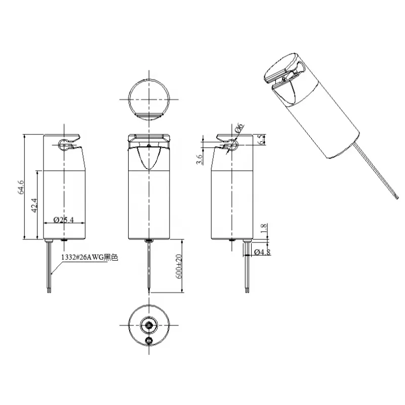 Miniature ID 4mm OD 6mm 12VDC Normally closed Solenoid Pinch Valve