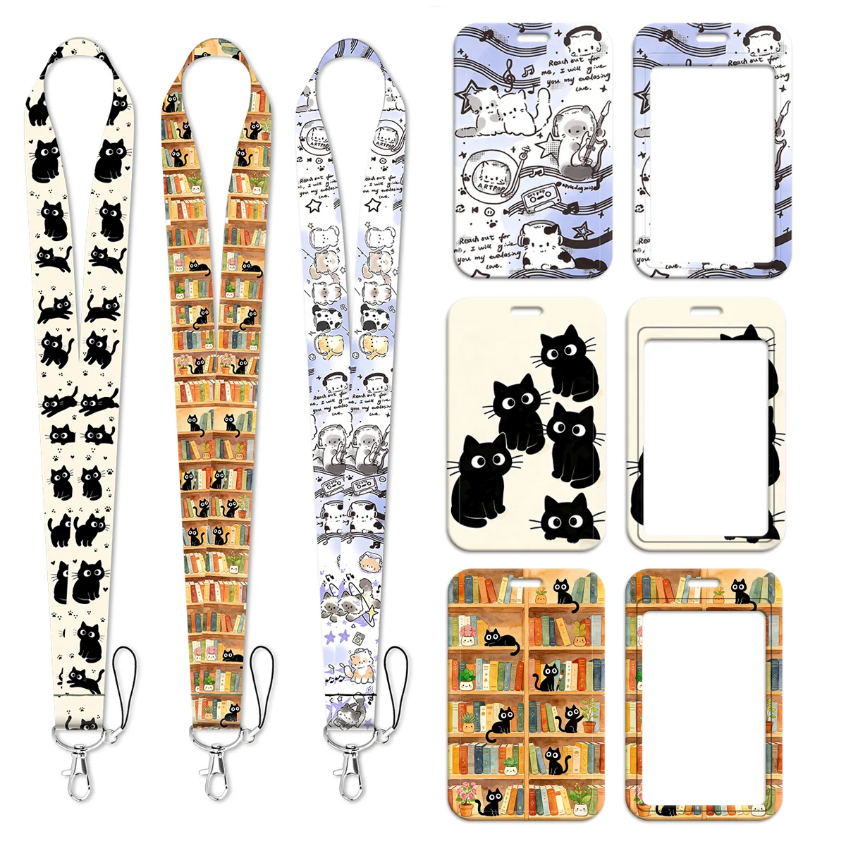 Neck Hanging Phone Holder - حبل تعليق للرقبة بتصميم قطة سوداء