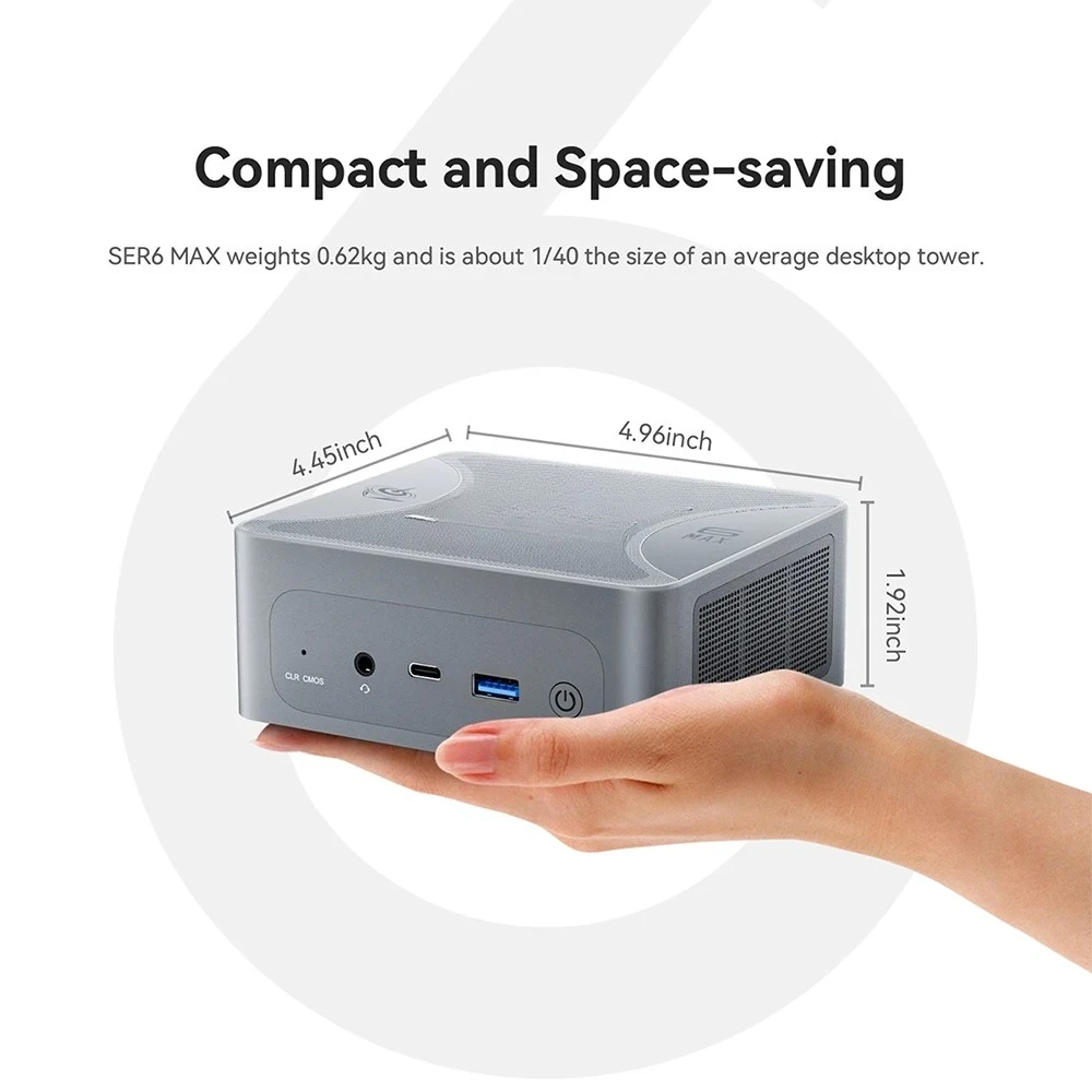 SER6 Max 7735HS كمبيوتر صغير AMD R7 CPU 8 النوى ثنائي SO-DIMM DDR5 32G 1TB SSD 2.5G LAN كمبيوتر ألعاب كمبيوتر صغير #3