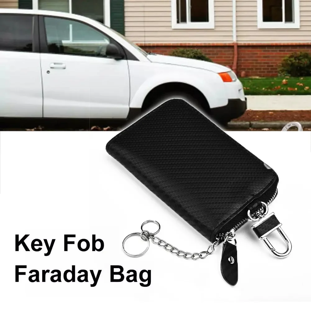 Cover Key Case Faraday 1 Pcs Pouch 10x6.5x3cm Black Signal Car Decor Key Keyless PU Leather 1x Replacement Bag