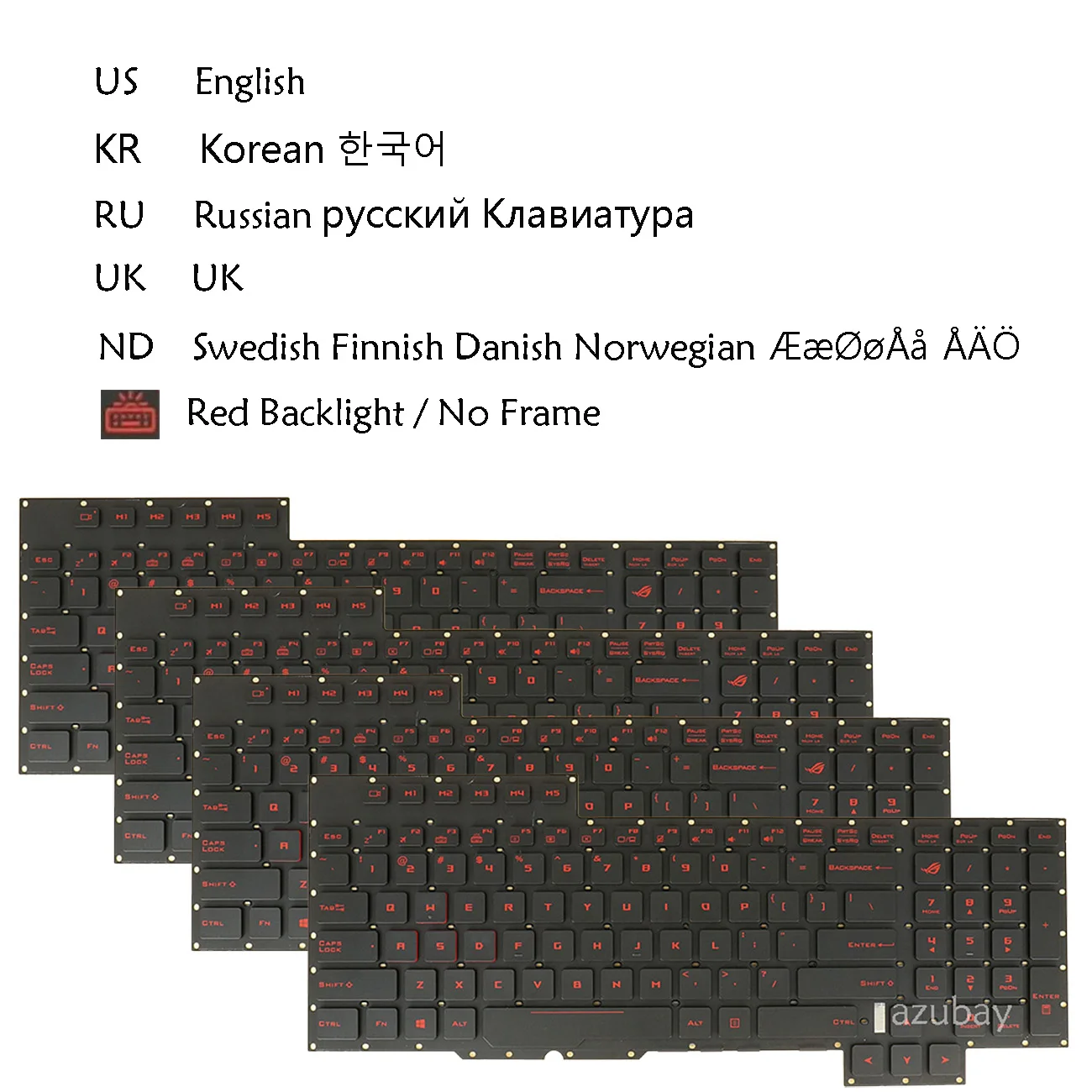 

Клавиатура на языке США, корейском, русском, английском (Великобритания), шведском, финском, датском, норвежском, испанском для ASUS G701V G701VO G701VI G701VIK GX700V GX700VO с красной подсветкой