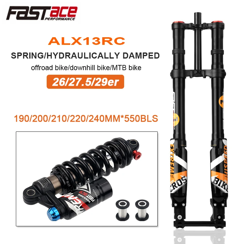 Fastace ALX13RC 1.0/2.0 Front Fork Hydraulic Suspension Electric Dirty Bike Rear Shock 265mm for Surron Talaria Sting Gold