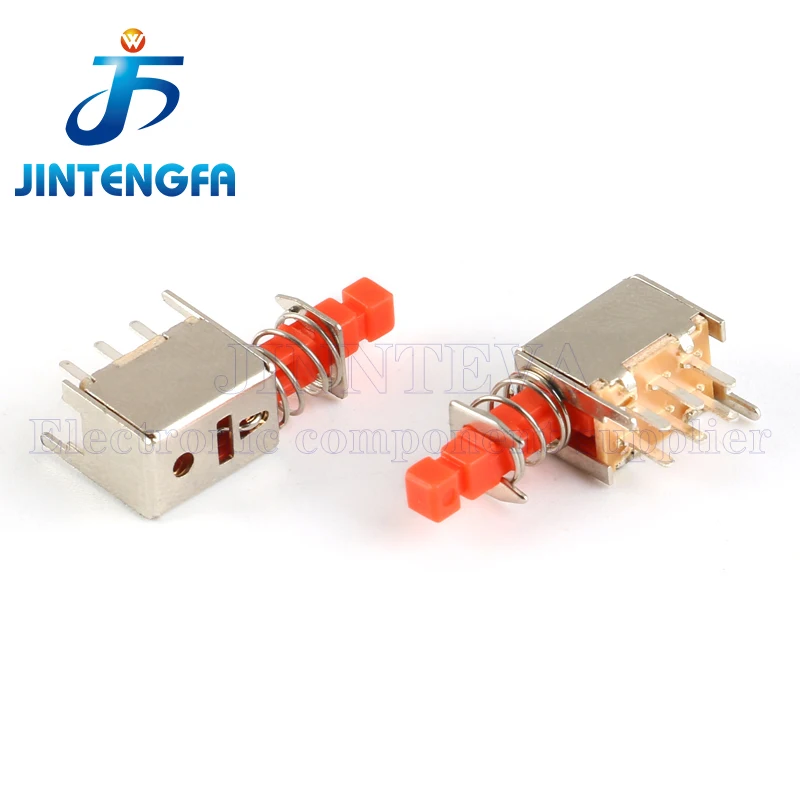 10PCS PS-22F02 A03 Directly Key Switch 6Pin Self-locking / Unlocked Red Common Power Button Switches For Set-top Boxes A11 Cap
