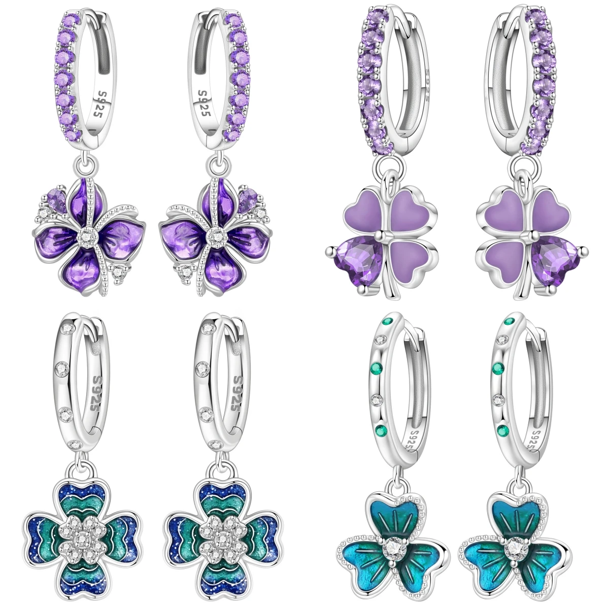 CYCUFF 925 Sterling Silber Glückssymbol Ohrhänger Damen Ohrringe Charm Mode Vielseitiger Party-Schmuck Geschenke