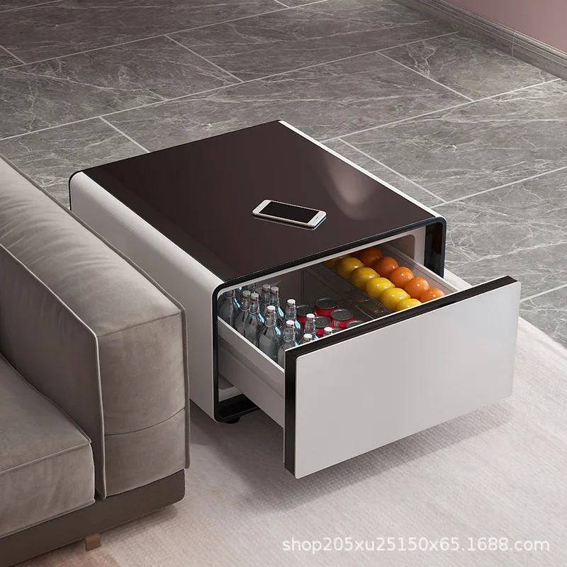 Refrigerator integrated multi-functional square coffee table refrigerated storage sofa side cabinet corner table