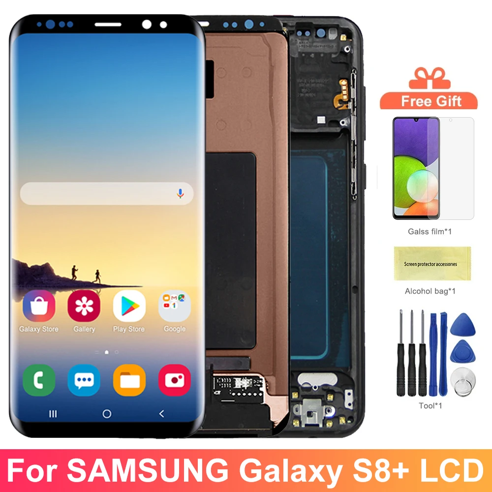 S8+ G955 G955F Display Screen Assembly for Samsung Galaxy S8 Plus Lcd Display Digital Touch Screen with Frame Replacement Parts