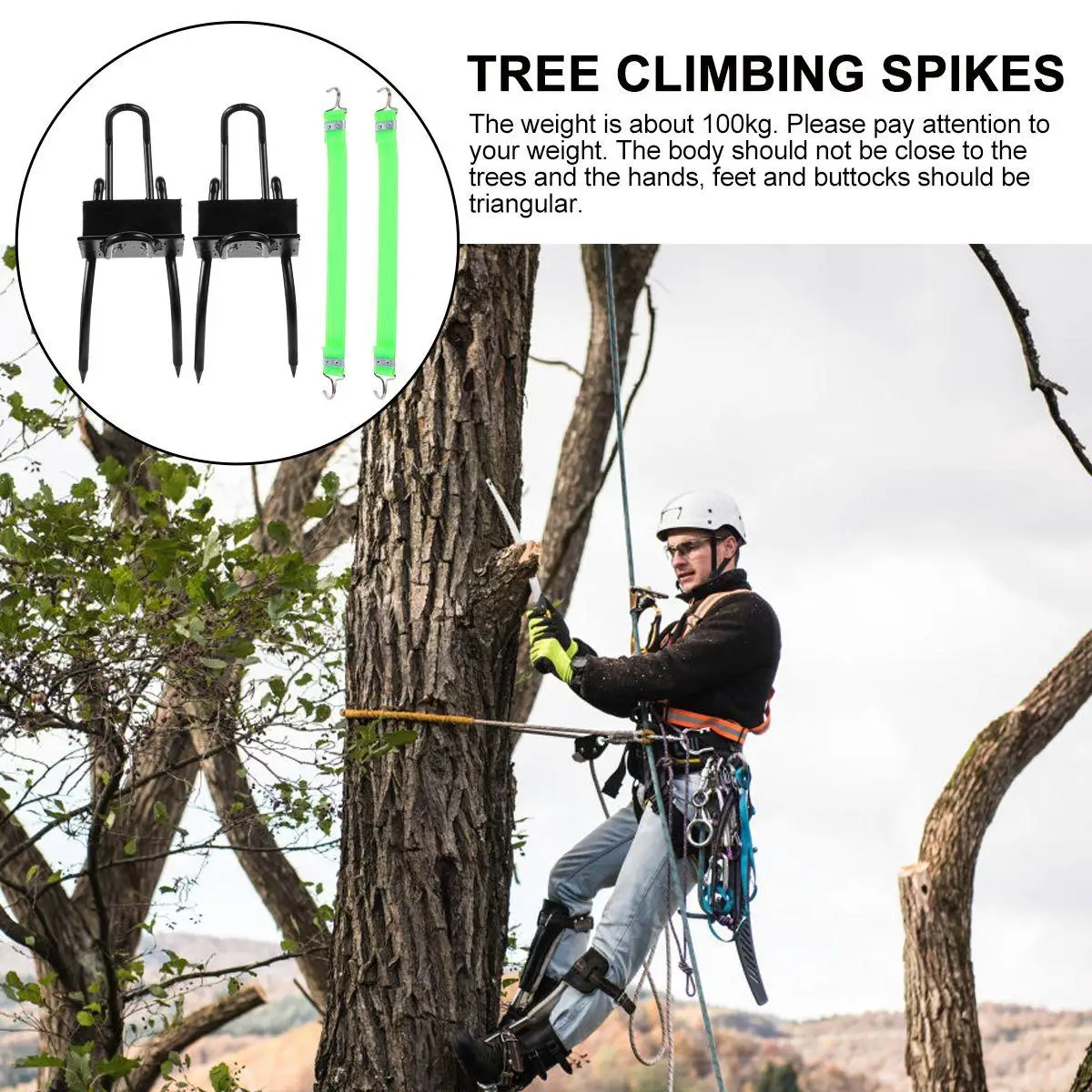 Chaussures d'escalade d'arbre, bottes à pointes, escaliers durables en acier au carbone, pratique de survie, chasse, équipement de concours de jeu