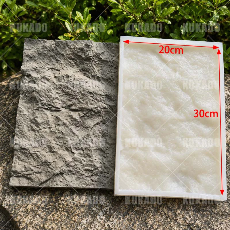 30x20cm Silicone Imitation Stone Texture Mold for Cement Embossing Rockery Concrete Garden Decoration DIY Tool